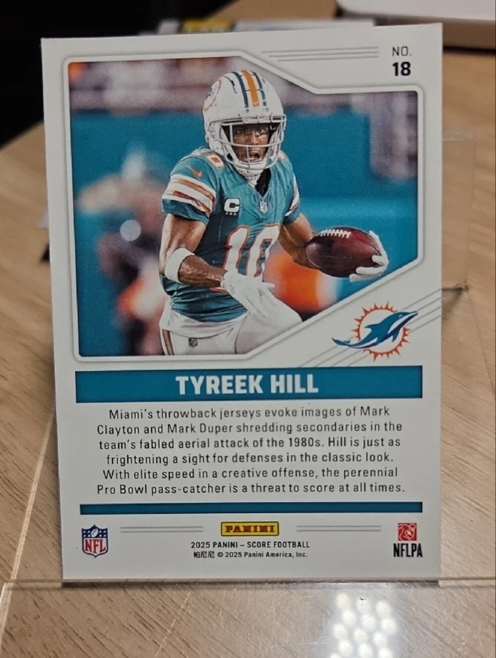 2025 Panini Score Throwbacks Tyreek Hill Card -